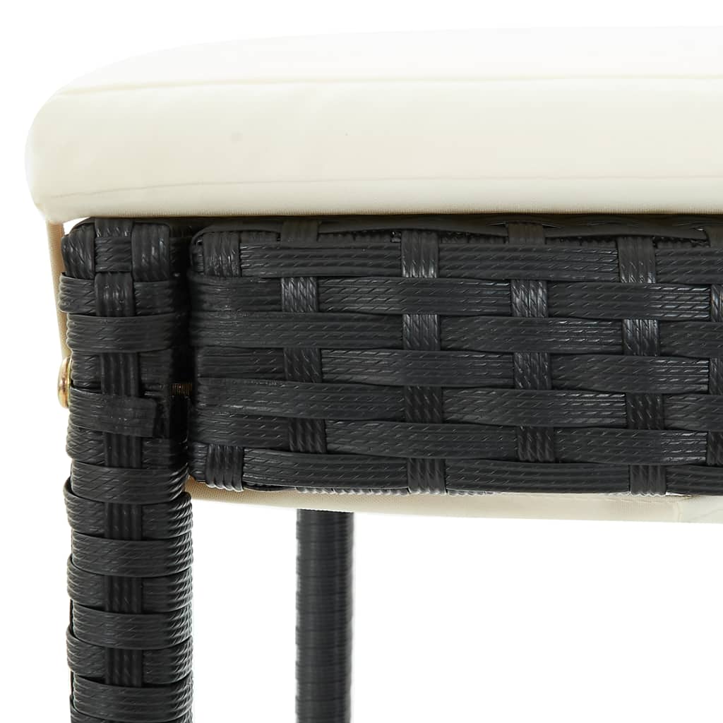 Barhocker mit Kissen 6 Stk. Schwarz Poly Rattan - Pazzar.ch