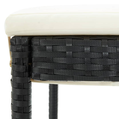 Barhocker mit Kissen 6 Stk. Schwarz Poly Rattan - Pazzar.ch