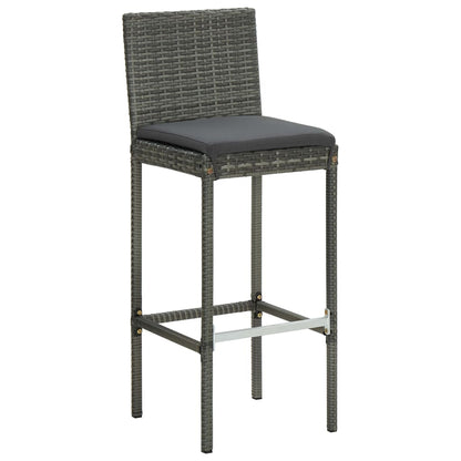 Barhocker mit Kissen 6 Stk. Grau Poly Rattan - Pazzar.ch