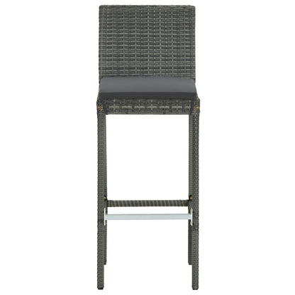 Barhocker mit Kissen 6 Stk. Grau Poly Rattan - Pazzar.ch