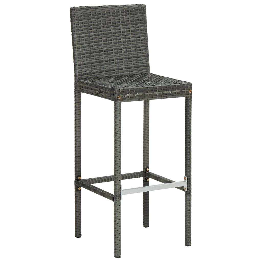 Barhocker mit Kissen 6 Stk. Grau Poly Rattan - Pazzar.ch