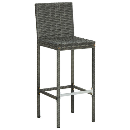 Barhocker mit Kissen 6 Stk. Grau Poly Rattan - Pazzar.ch