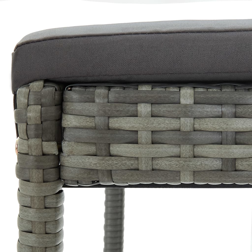Barhocker mit Kissen 6 Stk. Grau Poly Rattan - Pazzar.ch