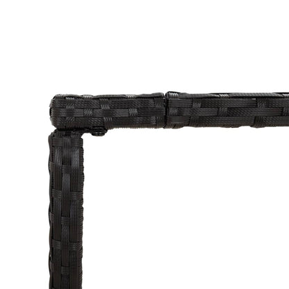 Bartisch mit Glasplatte Schwarz 180x70x110 cm Poly Rattan - Pazzar.ch