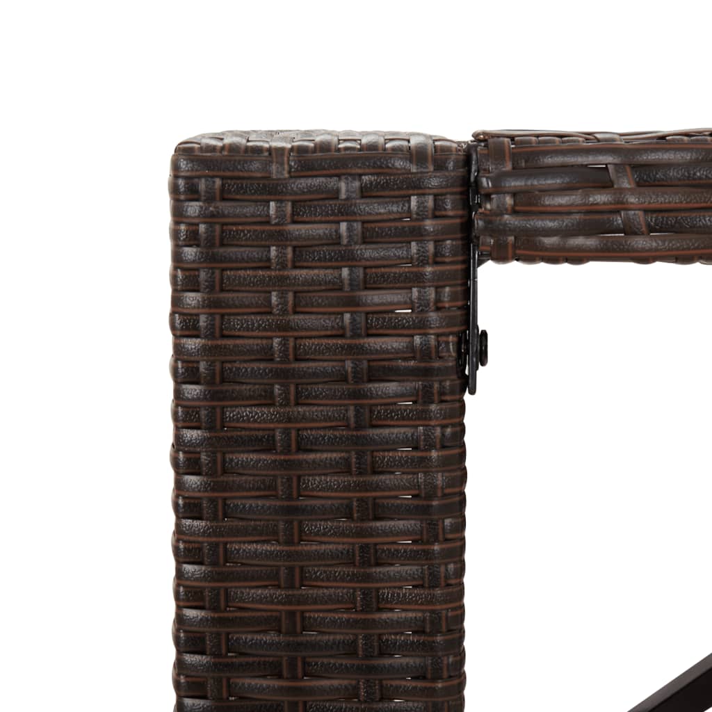 Bartisch mit Glasplatte Braun 105x80x110 cm Poly Rattan - Pazzar.ch
