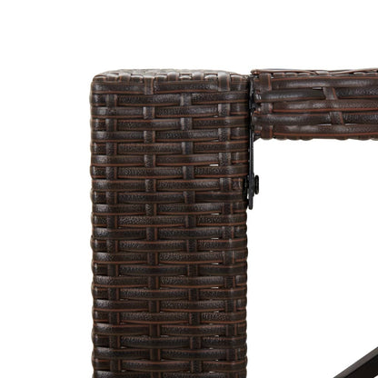 Bartisch mit Glasplatte Braun 145x80x110 cm Poly Rattan - Pazzar.ch