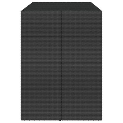 Bartisch mit Glasplatte Schwarz 145x80x110 cm Poly Rattan - Pazzar.ch