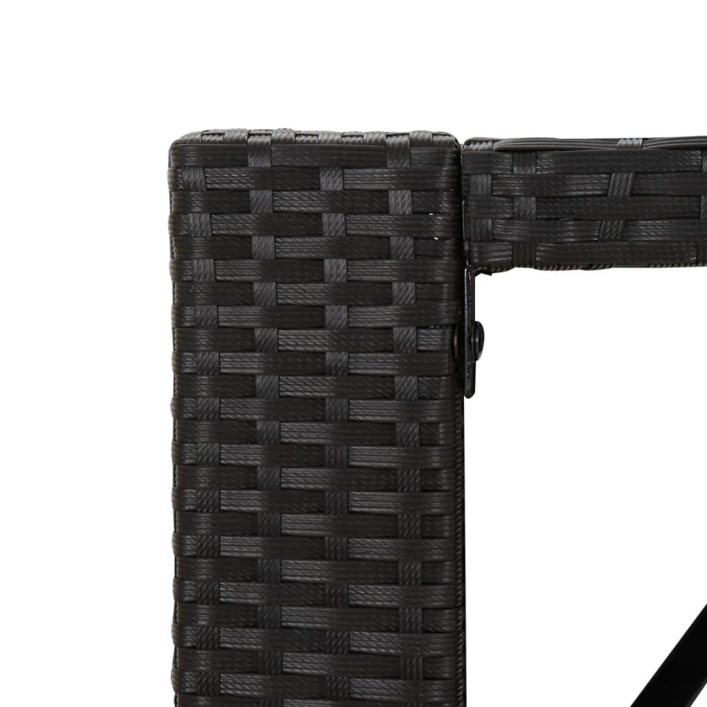 Bartisch mit Glasplatte Schwarz 145x80x110 cm Poly Rattan - Pazzar.ch