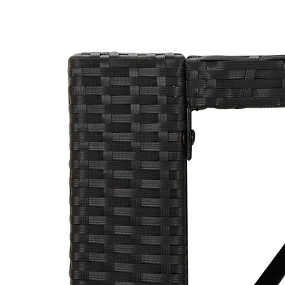 Bartisch mit Glasplatte Schwarz 145x80x110 cm Poly Rattan - Pazzar.ch