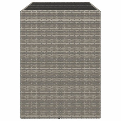 Bartisch mit Glasplatte Grau 145x80x110 cm Poly Rattan - Pazzar.ch