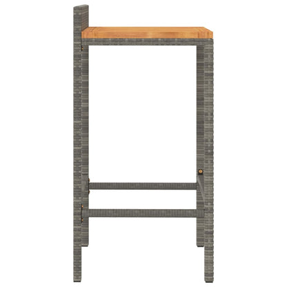 Barhocker 2 Stk. Grau Poly Rattan und Massivholz Akazie - Pazzar.ch