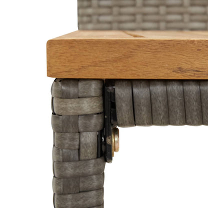 Barhocker 2 Stk. Grau Poly Rattan und Massivholz Akazie - Pazzar.ch
