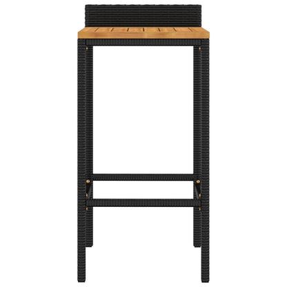 Barhocker 4 Stk. Schwarz Poly Rattan und Massivholz Akazie - Pazzar.ch