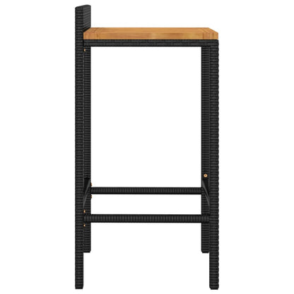 Barhocker 4 Stk. Schwarz Poly Rattan und Massivholz Akazie - Pazzar.ch