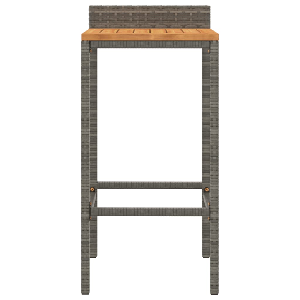 Barhocker 4 Stk. Grau Poly Rattan und Massivholz Akazie - Pazzar.ch
