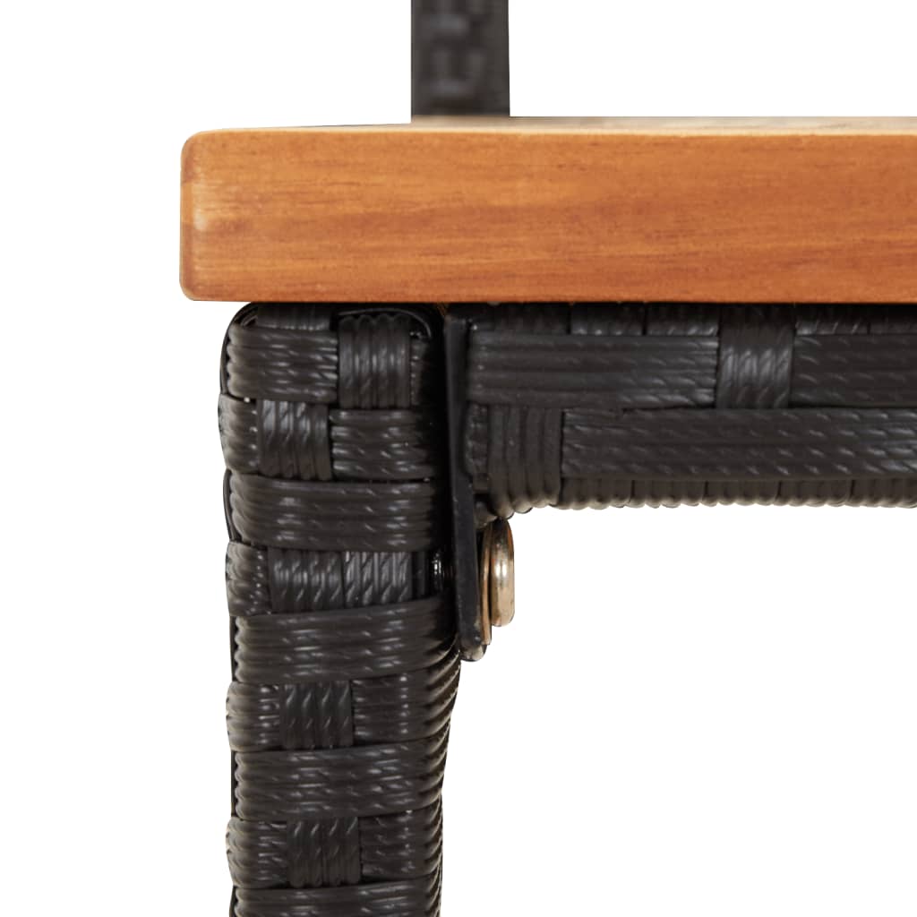 Barhocker 4 Stk. Schwarz Poly Rattan und Massivholz Akazie - Pazzar.ch