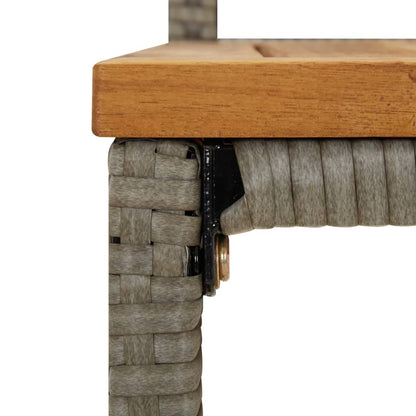 Barhocker 4 Stk. Grau Poly Rattan und Massivholz Akazie - Pazzar.ch