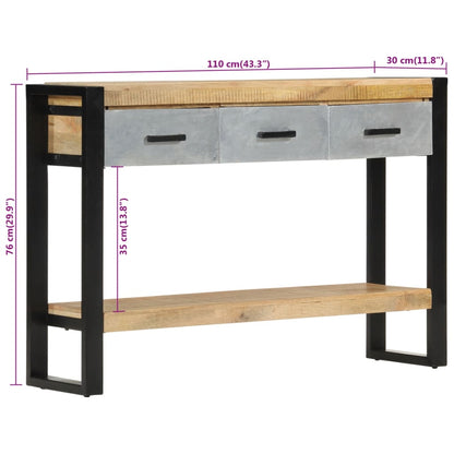 Konsolentisch 110x30x76 cm Raues Massivholz Mango - Pazzar.ch