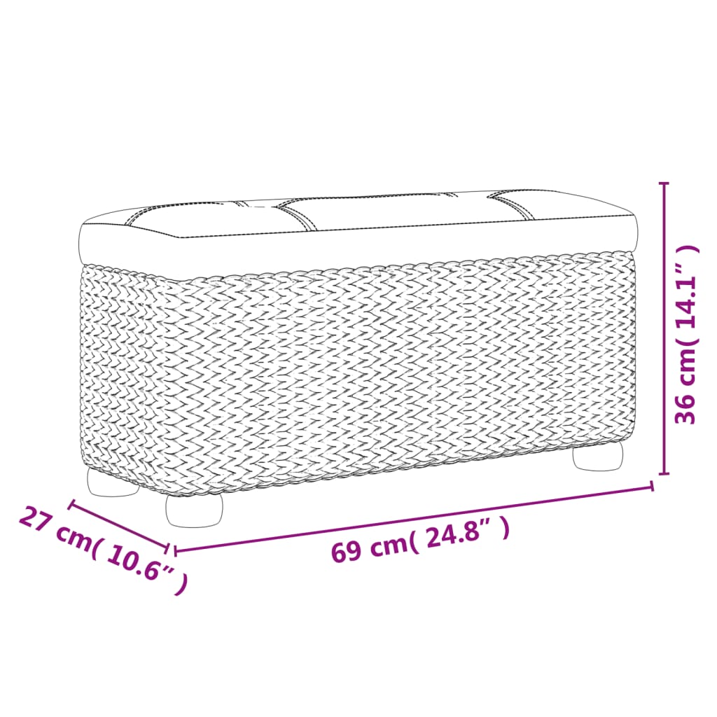 Sitzbänke mit Stauraum und Kissen in Braun 2 Stk. 69 cm Rohrkolben - Pazzar.ch