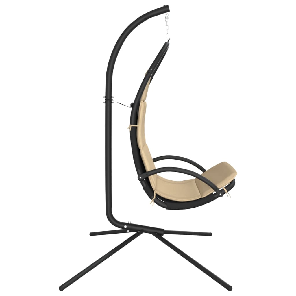 Garten-Hängestuhl mit Kissen Creme Oxford-Gewebe und Stahl - Pazzar.ch