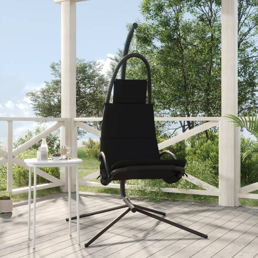 Garten-Hängestuhl mit Kissen Schwarze Oxford-Gewebe und Stahl - Pazzar.ch