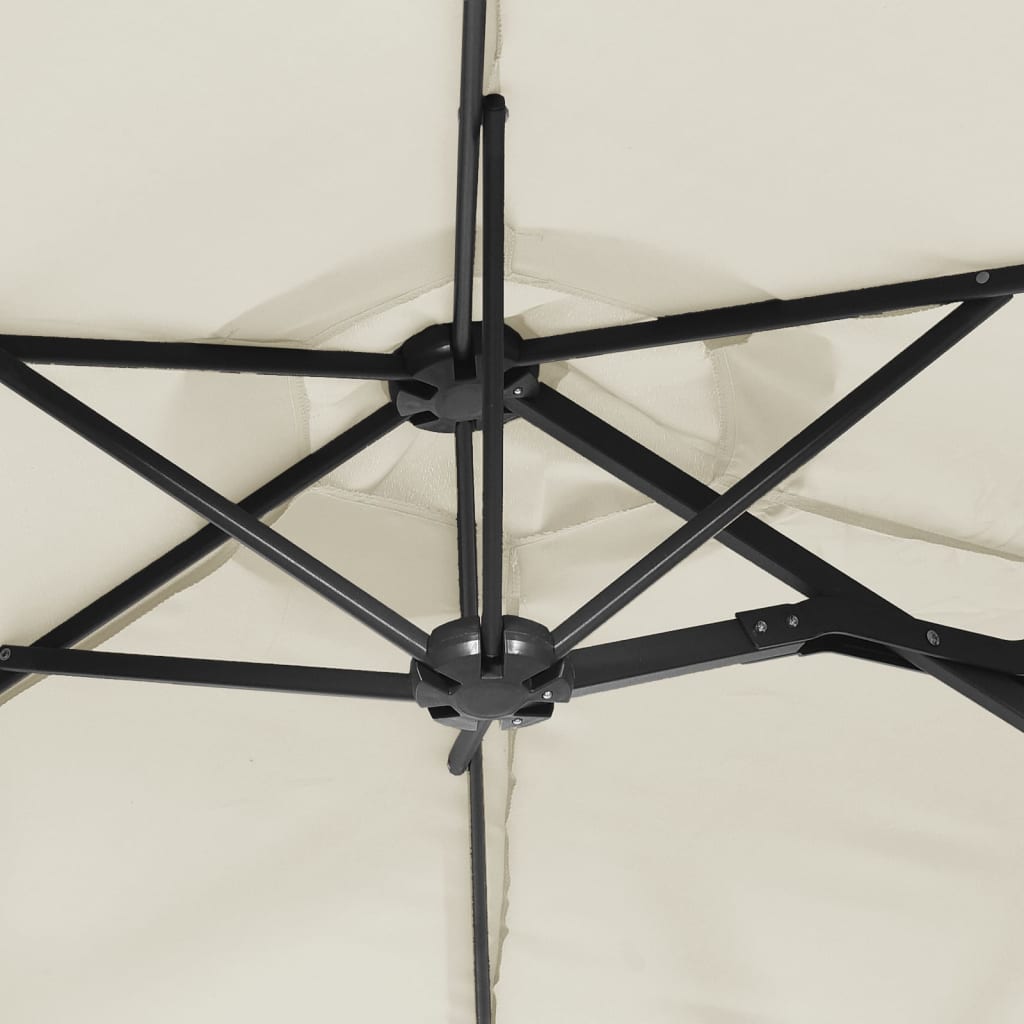 Doppelsonnenschirm mit LEDs Sandweiß 316x240 cm - Pazzar.ch