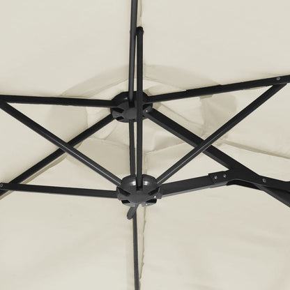 Doppelsonnenschirm mit LEDs Sandweiß 316x240 cm - Pazzar.ch