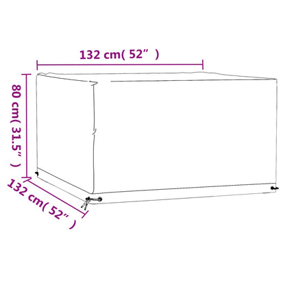 Gartenmöbel-Abdeckung 8 Ösen 132x132x80 cm Quadratisch - Pazzar.ch