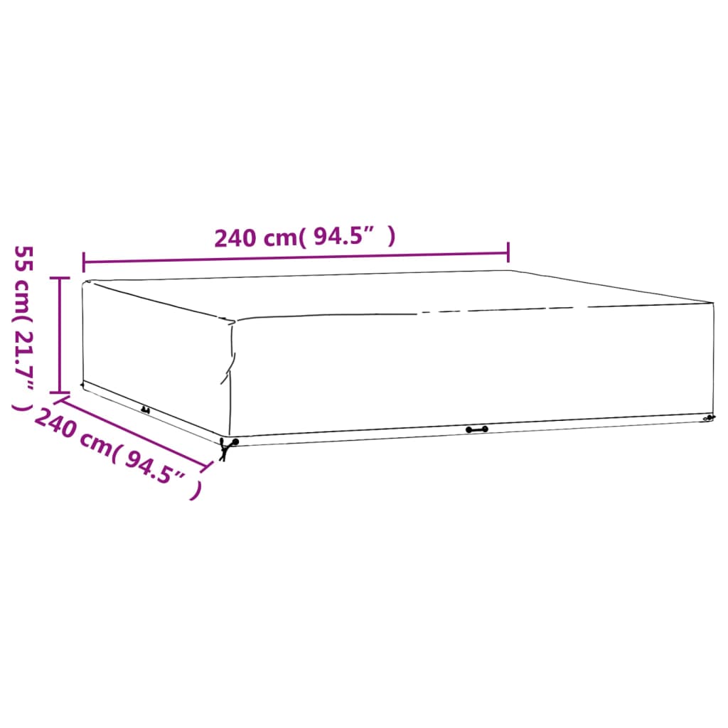 Gartenmöbel-Abdeckung 16 Ösen 240x240x55 cm Quadratisch - Pazzar.ch