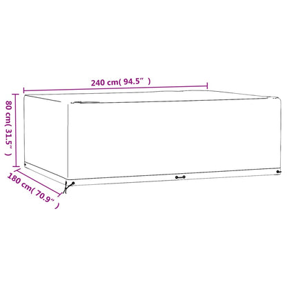 Gartenmöbel-Abdeckung 12 Ösen 240x180x80 cm Rechteckig - Pazzar.ch