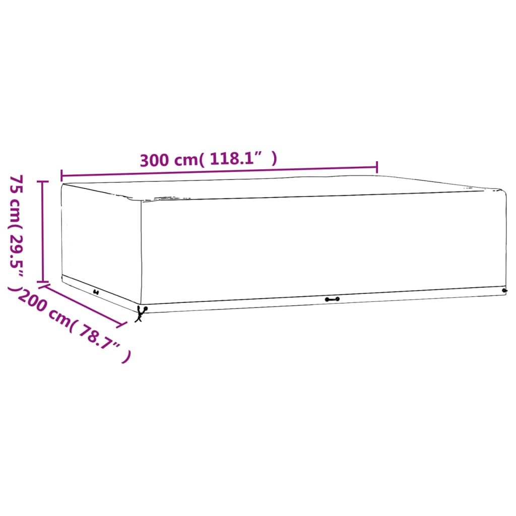 Gartenmöbel-Abdeckung 16 Ösen 300x200x75 cm Rechteckig - Pazzar.ch