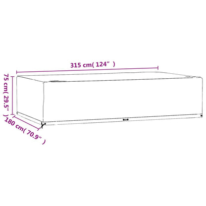 Gartenmöbel-Abdeckung 12 Ösen 315x180x75 cm Rechteckig - Pazzar.ch