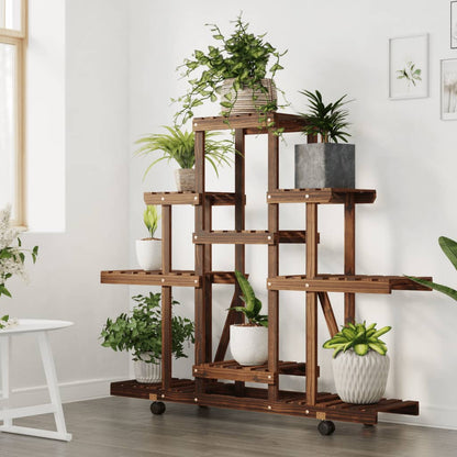 Blumenständer mit Rollen 110x25x101 cm Massivholz Tanne - Pazzar.ch