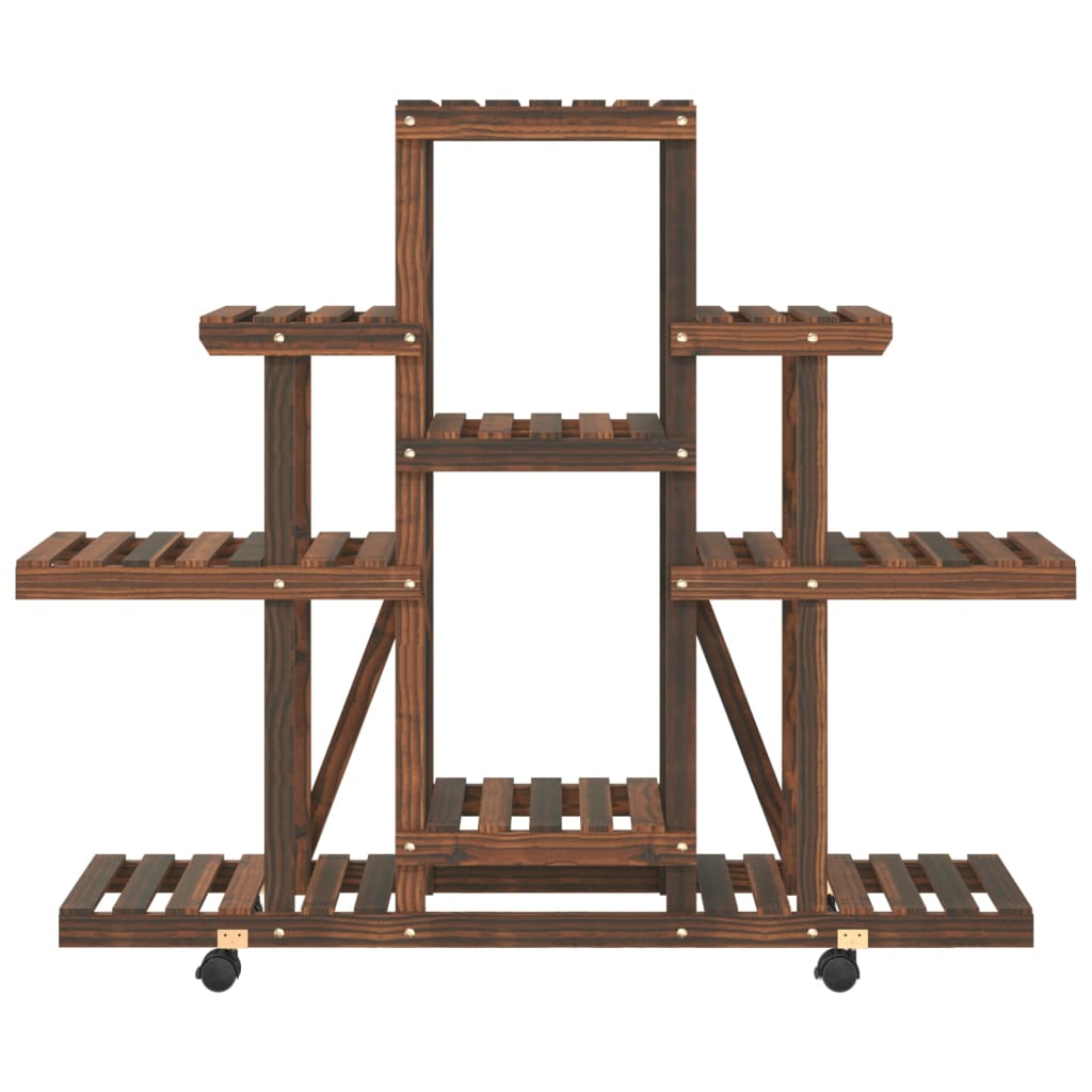 Blumenständer mit Rollen 110x25x101 cm Massivholz Tanne - Pazzar.ch