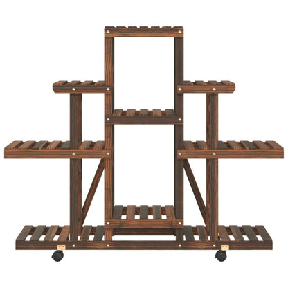 Blumenständer mit Rollen 110x25x101 cm Massivholz Tanne - Pazzar.ch