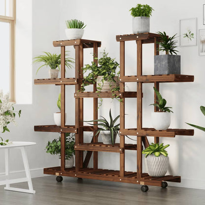 Blumenständer mit Rollen 110x25x115 cm Massivholz Tanne - Pazzar.ch