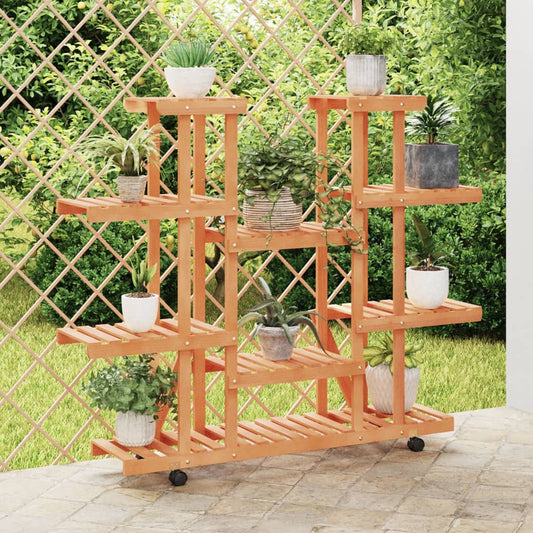Blumenständer mit Rollen 110x25x115 cm Massivholz Tanne - Pazzar.ch