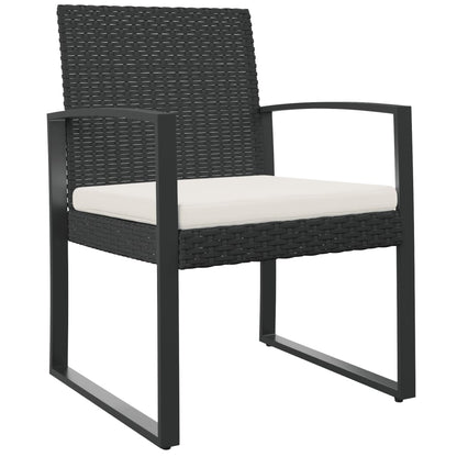 Garten-Esszimmerstühle 2 Stk. Schwarz PP-Rattan - Pazzar.ch