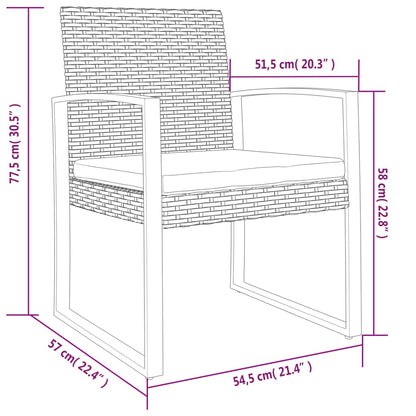 Garten-Esszimmerstühle 2 Stk. Schwarz PP-Rattan - Pazzar.ch