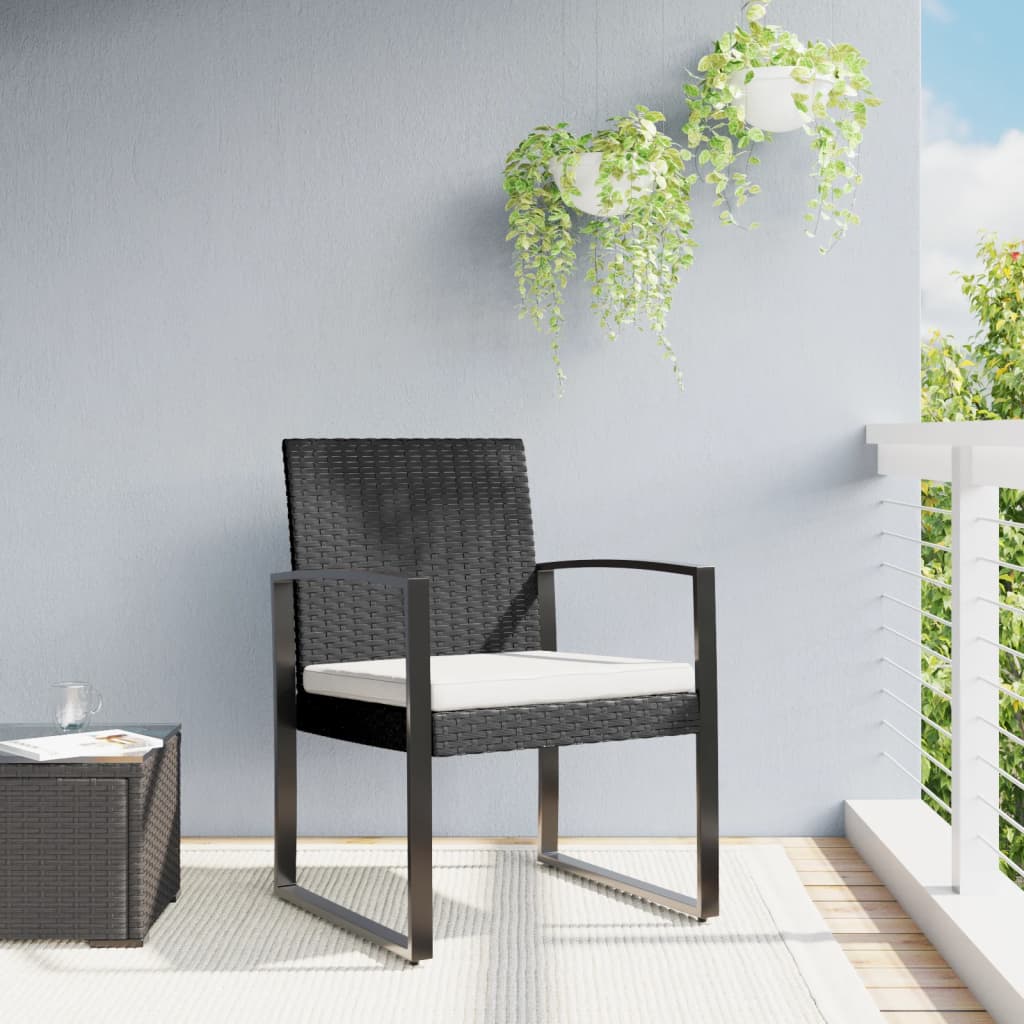 Garten-Esszimmerstühle 2 Stk. Schwarz PP-Rattan - Pazzar.ch