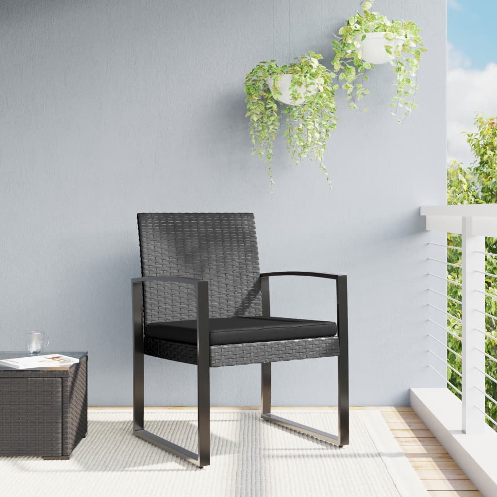 Garten-Esszimmerstühle 2 Stk. Dunkelgrau PP-Rattan - Pazzar.ch