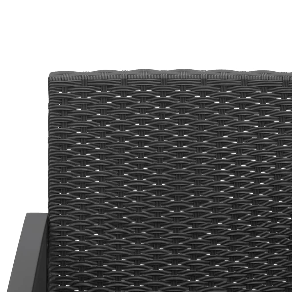Gartenbank 2-Sitzer mit Kissen Schwarz PP-Rattan - Pazzar.ch