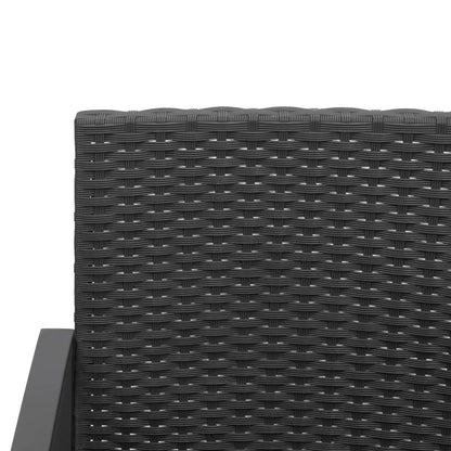 Gartenbank 2-Sitzer mit Kissen Schwarz PP-Rattan - Pazzar.ch