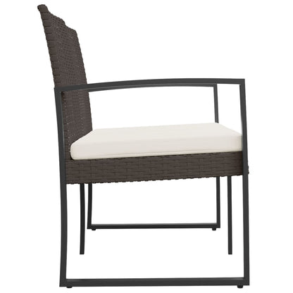 Gartenbank 2-Sitzer mit Kissen Braun PP-Rattan - Pazzar.ch