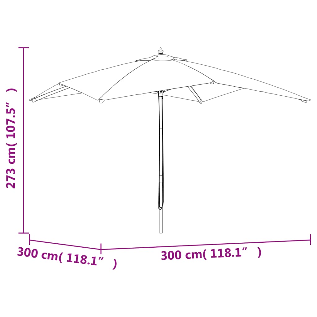 Sonnenschirm mit Holzmast Anthrazit 300x300x273 cm - Pazzar.ch
