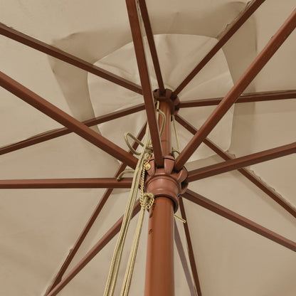 Sonnenschirm mit Holzmast Taupe 300x300x273 cm - Pazzar.ch