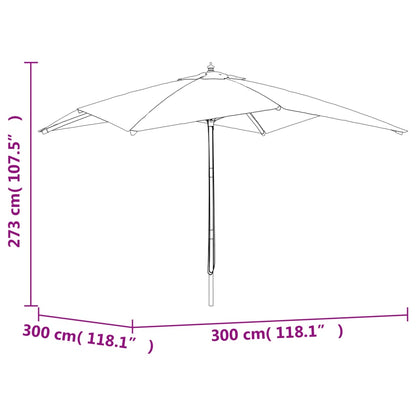 Sonnenschirm mit Holzmast Taupe 300x300x273 cm - Pazzar.ch