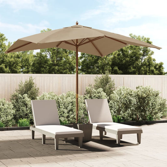 Sonnenschirm mit Holzmast Taupe 300x300x273 cm - Pazzar.ch