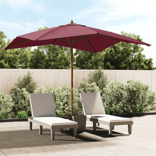 Sonnenschirm mit Holzmast Bordeauxrot 300x300x273 cm - Pazzar.ch