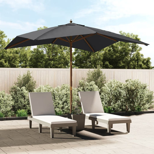 Sonnenschirm mit Holzmast Schwarz 300x300x273 cm - Pazzar.ch